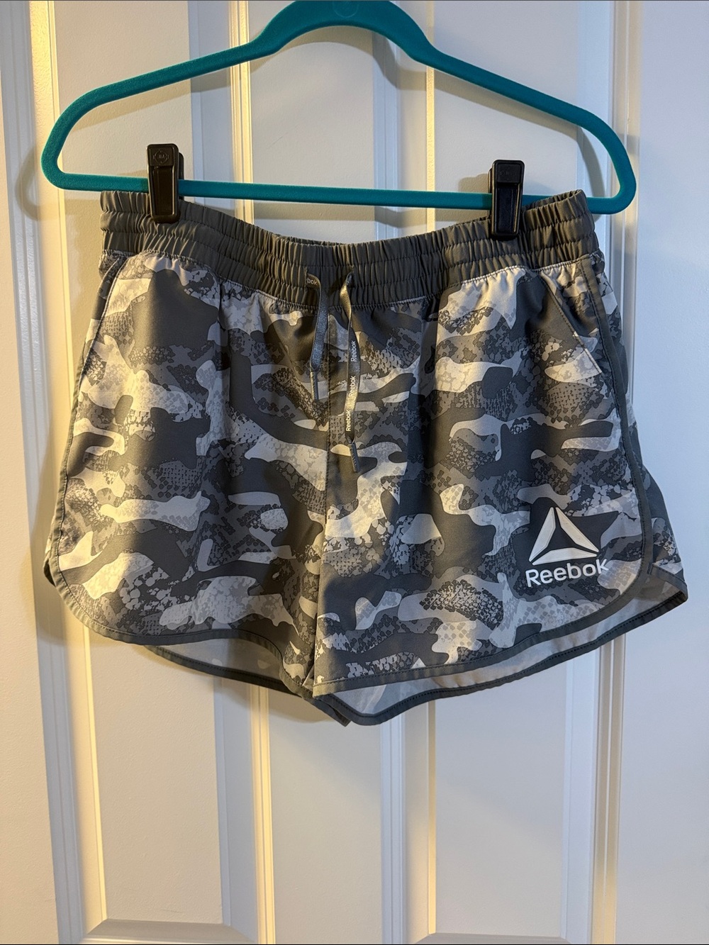 Reebok Gray & White Camo Running Shorts